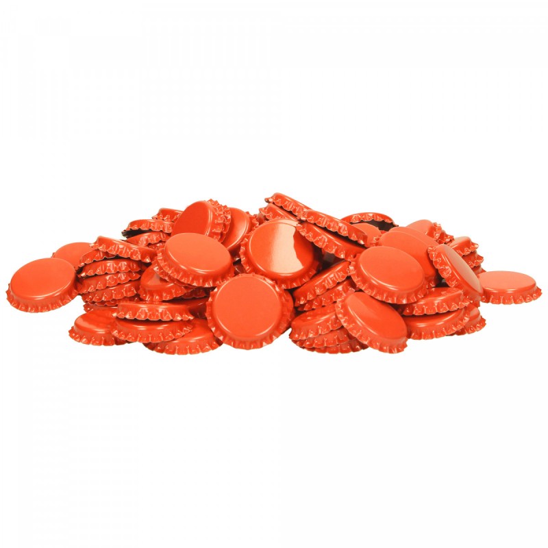Bouchons couronne 26mm orange 100 pces